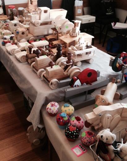 Waste free wooden toys for sale at the Yarragon Craft and Produce Market.