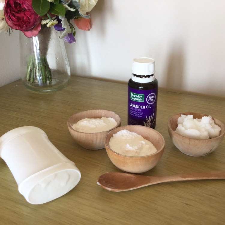 Only four easy to get ingredients required to make your own deodorant.