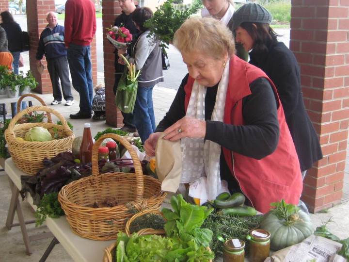 The Poowong Produce Swap. People leave their excess food on tables and take what they can use from the excess left by others.