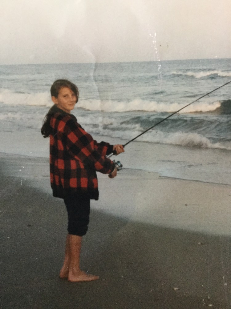That's me fishing at the beach.