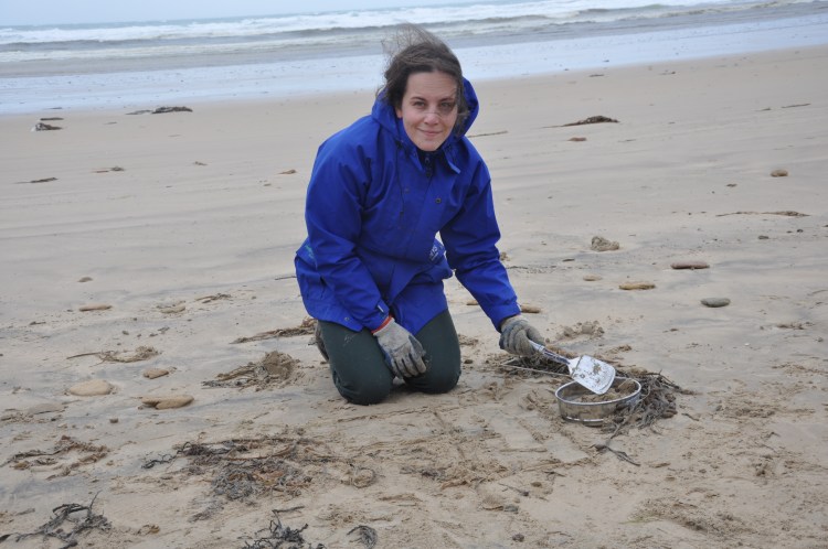 Parks Victoria Ranger Tamara Vekich at Cotters Beach, Wilsons Promontory.