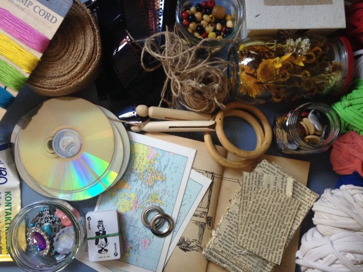 Materials in our zero waste craft kit.