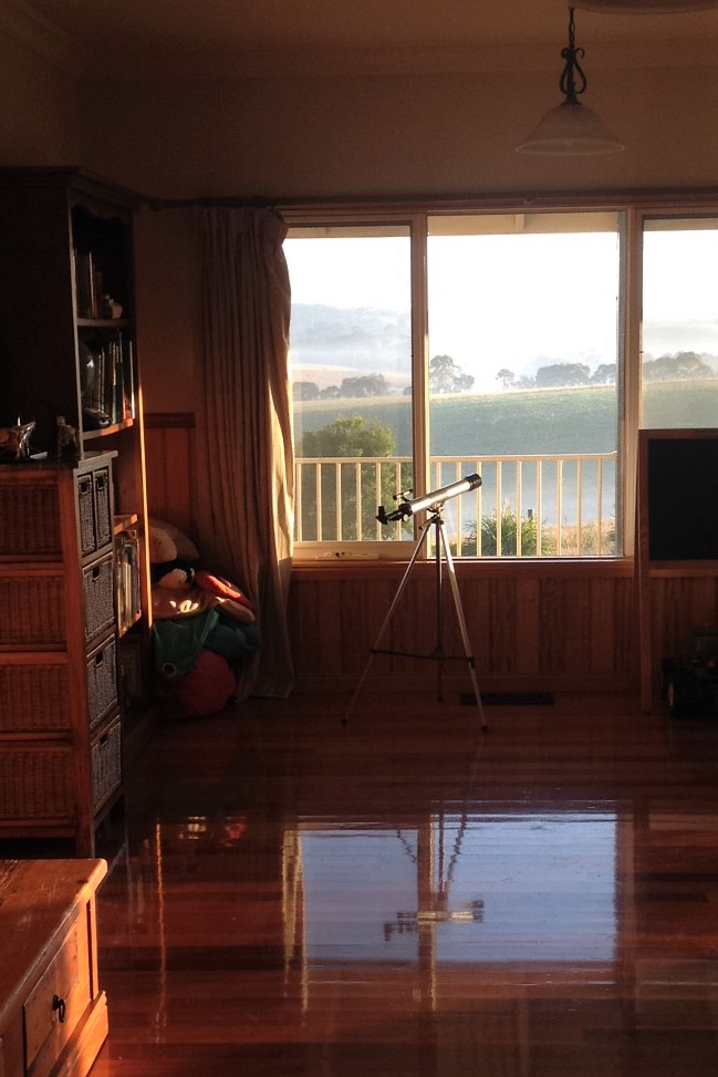 Views of rolling hill from our rumpus room.