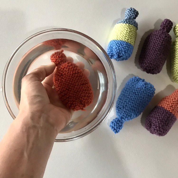Knitted water bombs